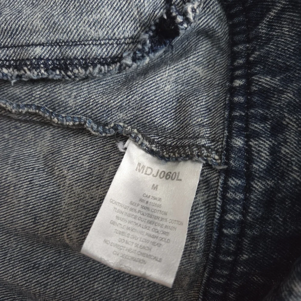 Miss‎ Me Jean Jacket Girls Med Cotton Sleeve hooded Embellished Beaded